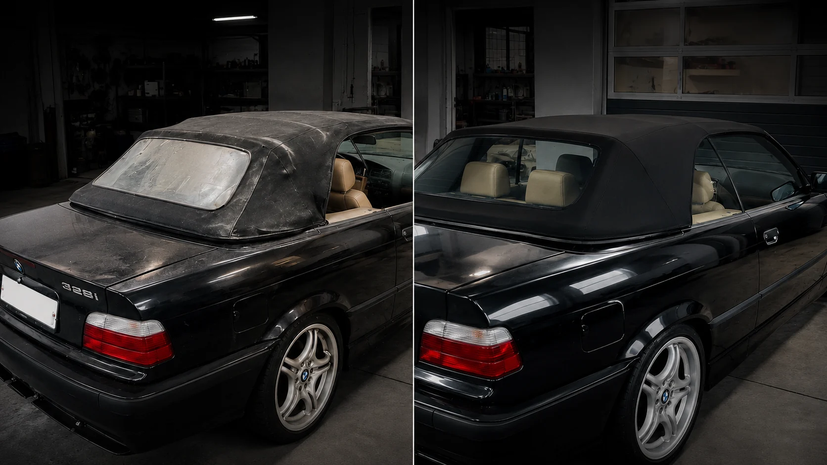 BMW E36 Cabrio — dach przed renowacją